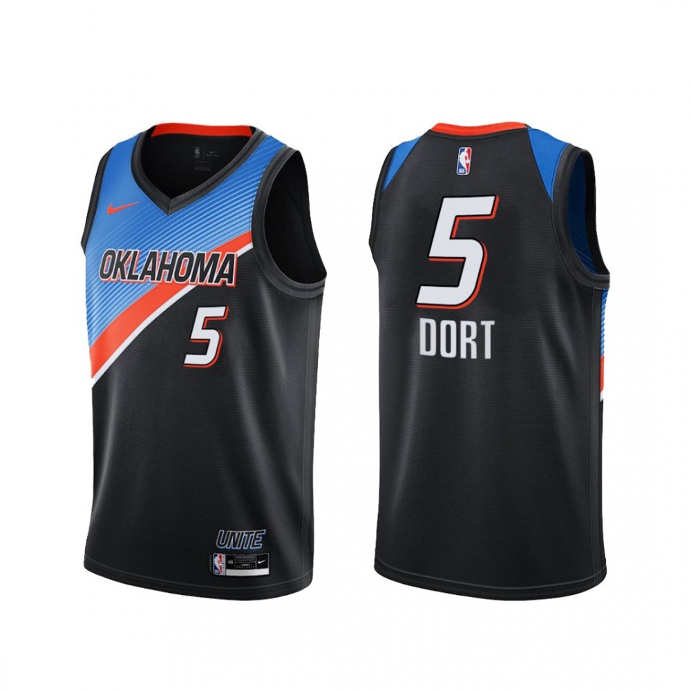 Men's Oklahoma City Thunder Luguentz Dort #5 Black Swingman Jersey - City Edition-Pro Kit Vault | Brand New 26/27 Sports Jerseys